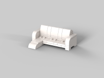 Sofa 3 seats with chaise White